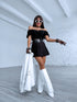 Shorts with Pleats + Double Belt J72 - BLACK PRE-ORDER